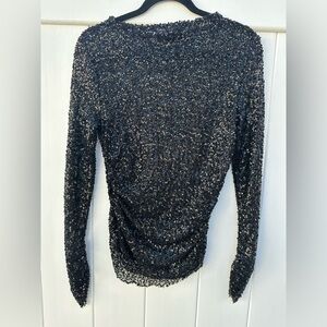 ZARA‎ DRAPED SEQUIN TOP sz M
